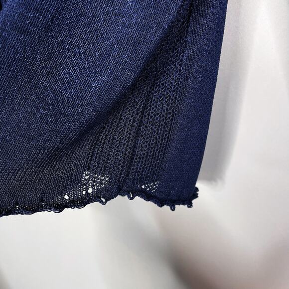 J McLaughlin Medium M Blue Loop Stitch Raglan Long Sleeve Sweater Cotton Blend - Picture 6 of 8